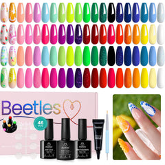Beetles gel polish set with 36 colors for vibrant rainbow nail looks
