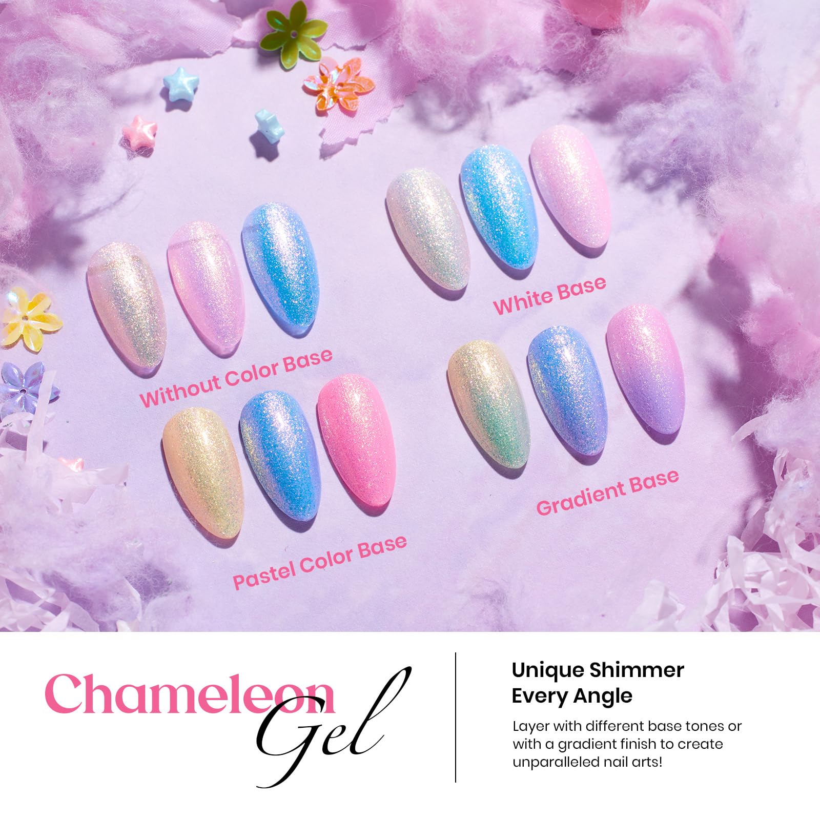 Beetles Gel Polish Set chameleon glitter shades for festive looks.