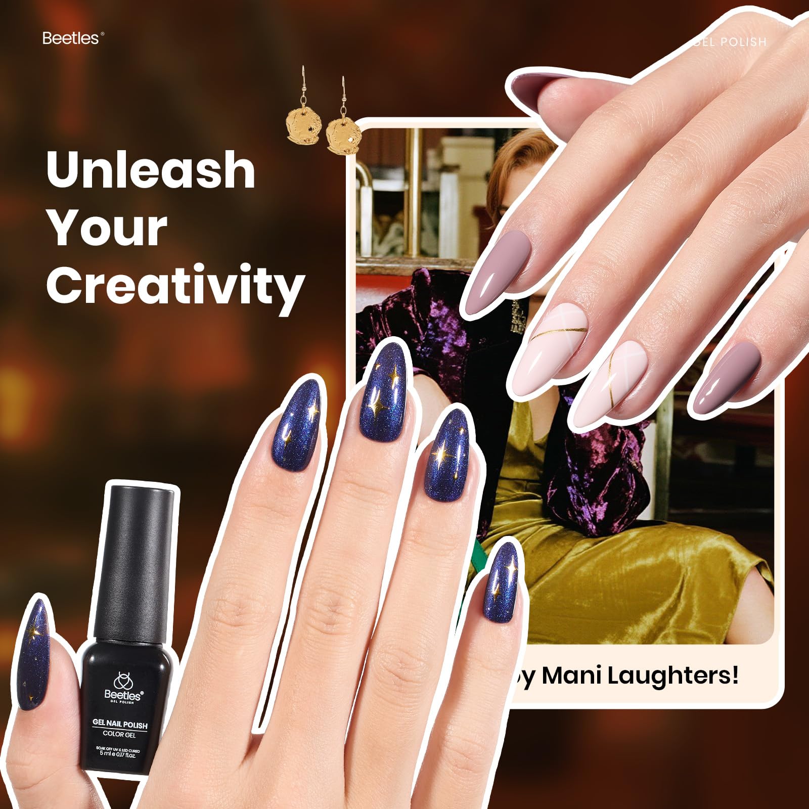 Beetles Gel Polish Set LED UV-curing demonstrates quick-dry bubble-free shine under lamp