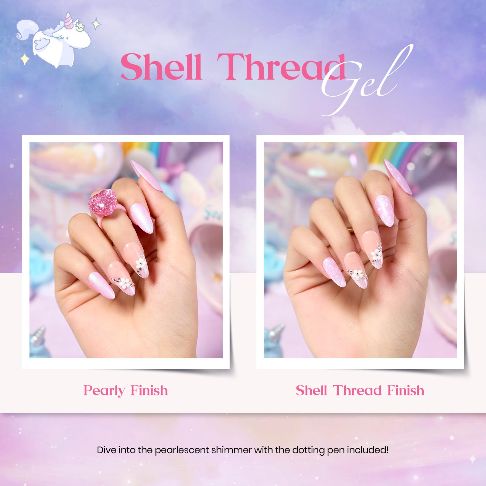 Beetles Gel Polish Set pastel colors in soft pinks blues purples.