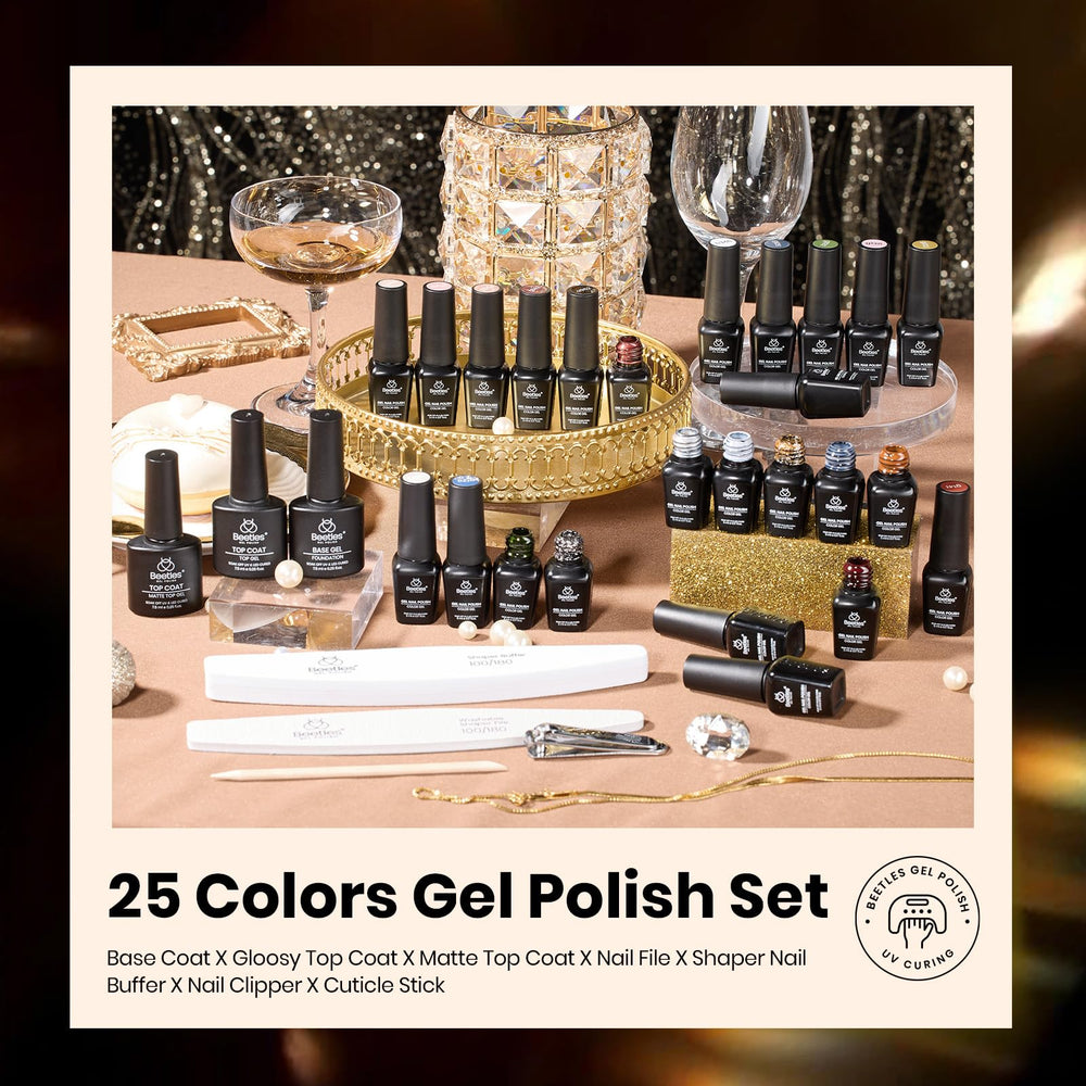 Beetles Gel Polish Set top coat base coat application highlights easy layering and durable shine