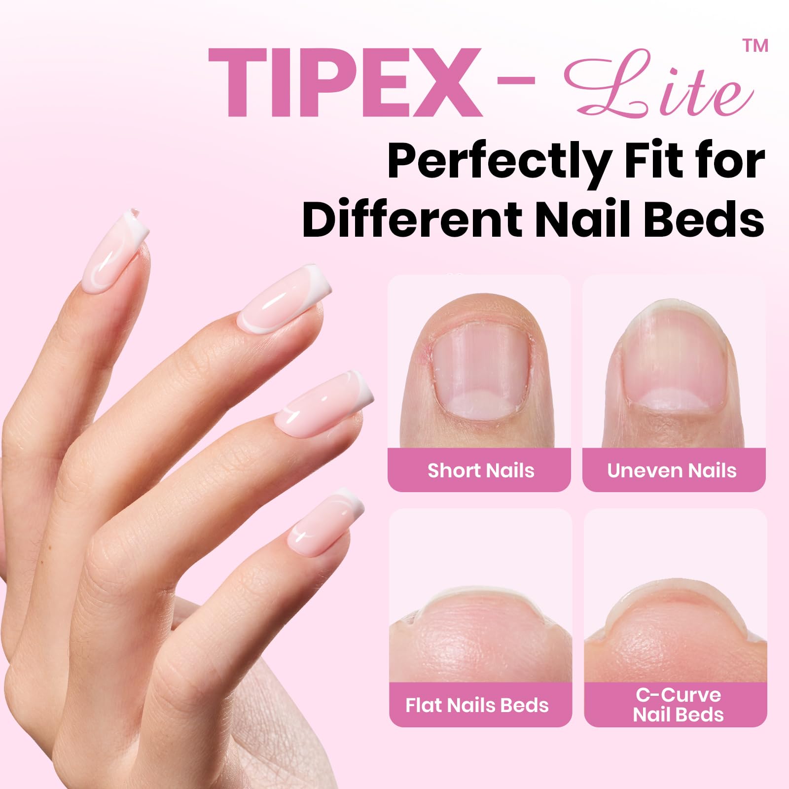 Beetles Gel Polish Tipex Lite Apex Nail Tips close-up highlights built-in apex strength