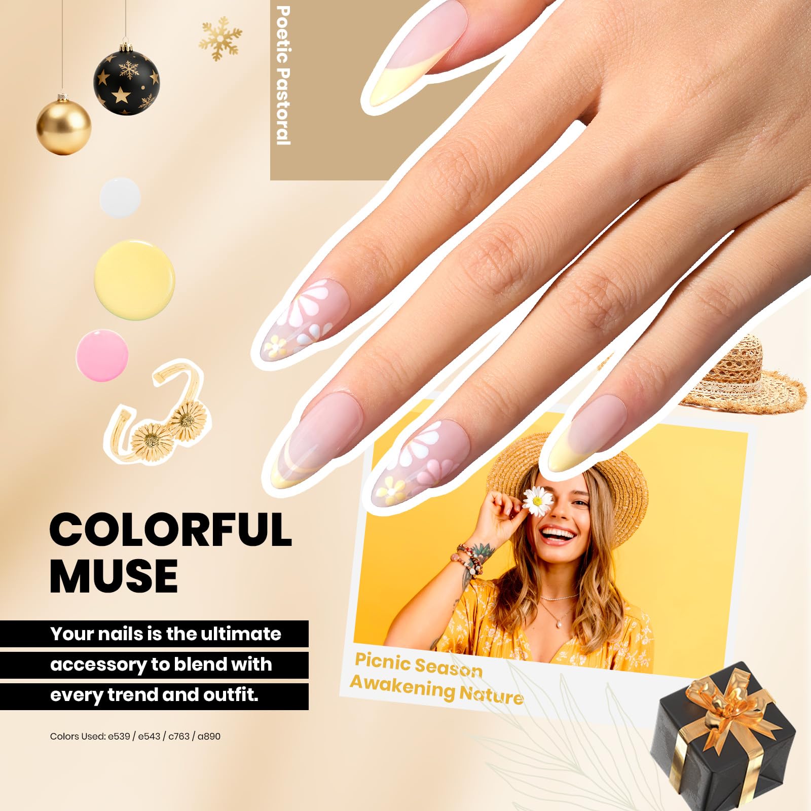 Beetles Gel Polish holographic glitter top coat adds festive sparkle.