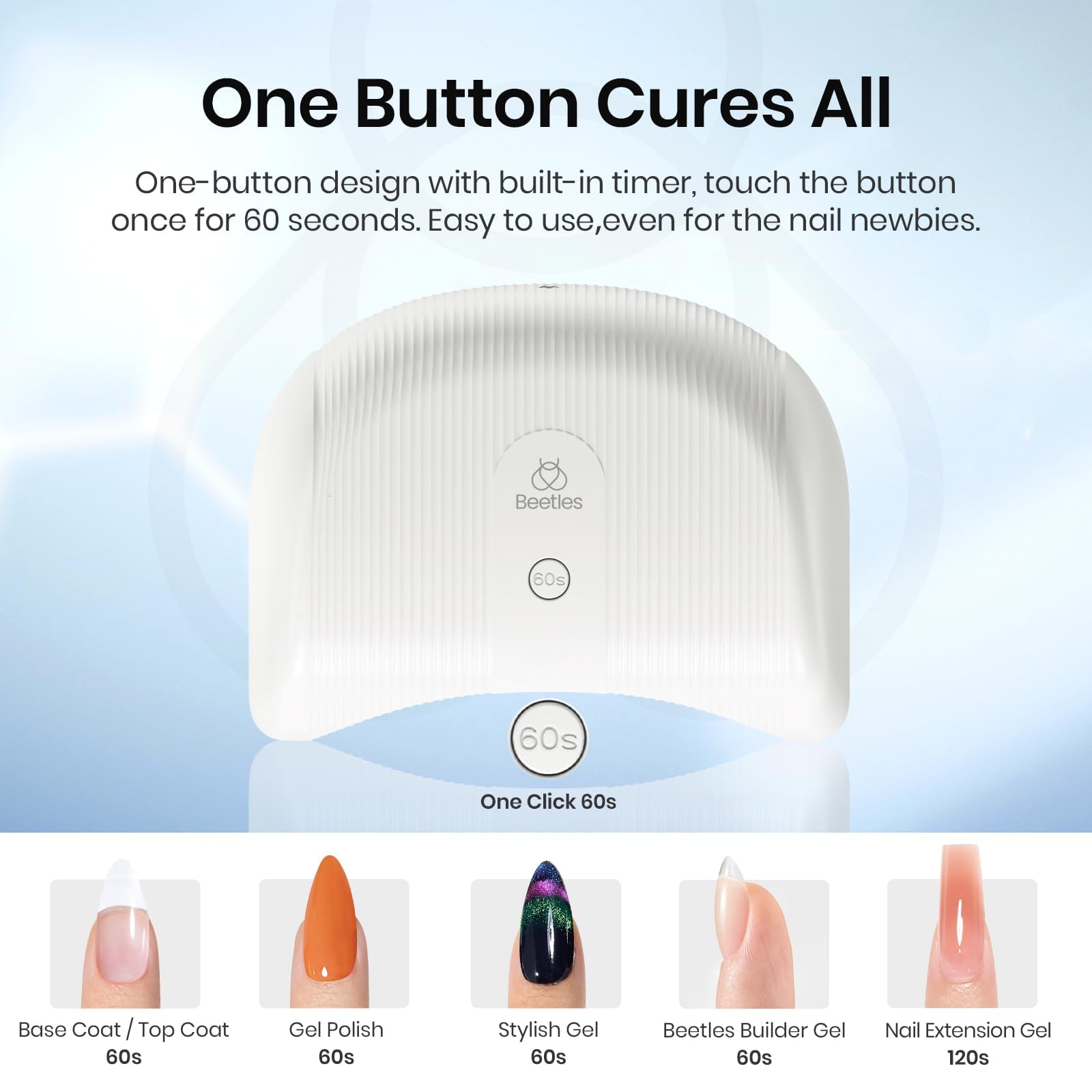Beetles Gel Polish UV LED Nail Lamp compact design fits small desks.