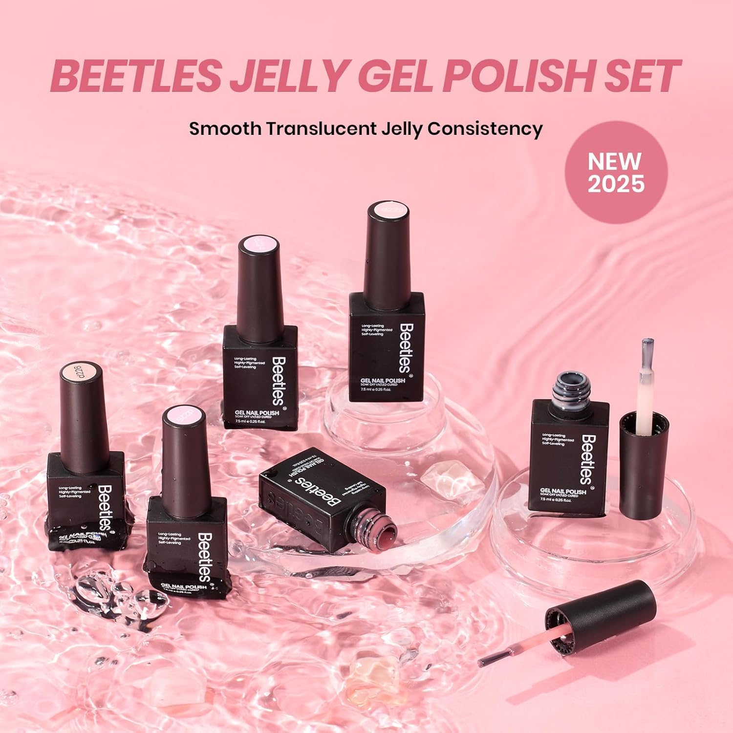 Beetles Gel Polish warm-water tip shows smoothing thick formula for easier application.