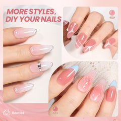 Beetles Gel Polish Whispers of Love close-up shows sheer color for buildable coverage.