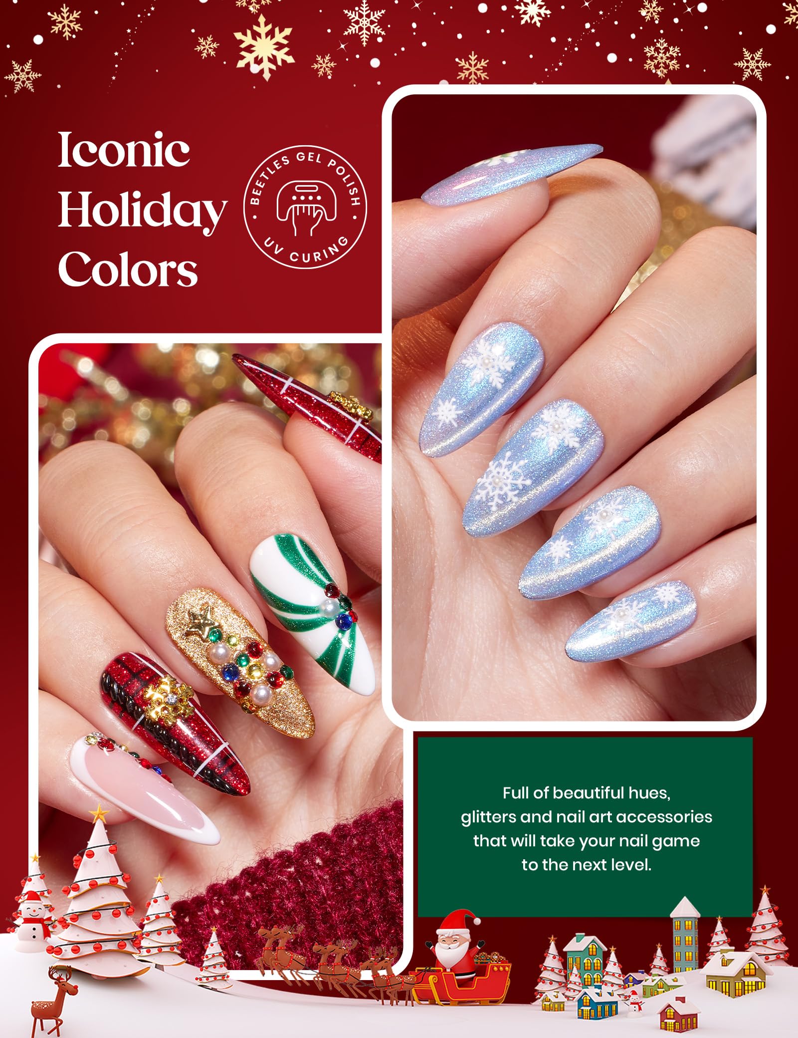 Beetles glitter liner gel for precise holiday designs