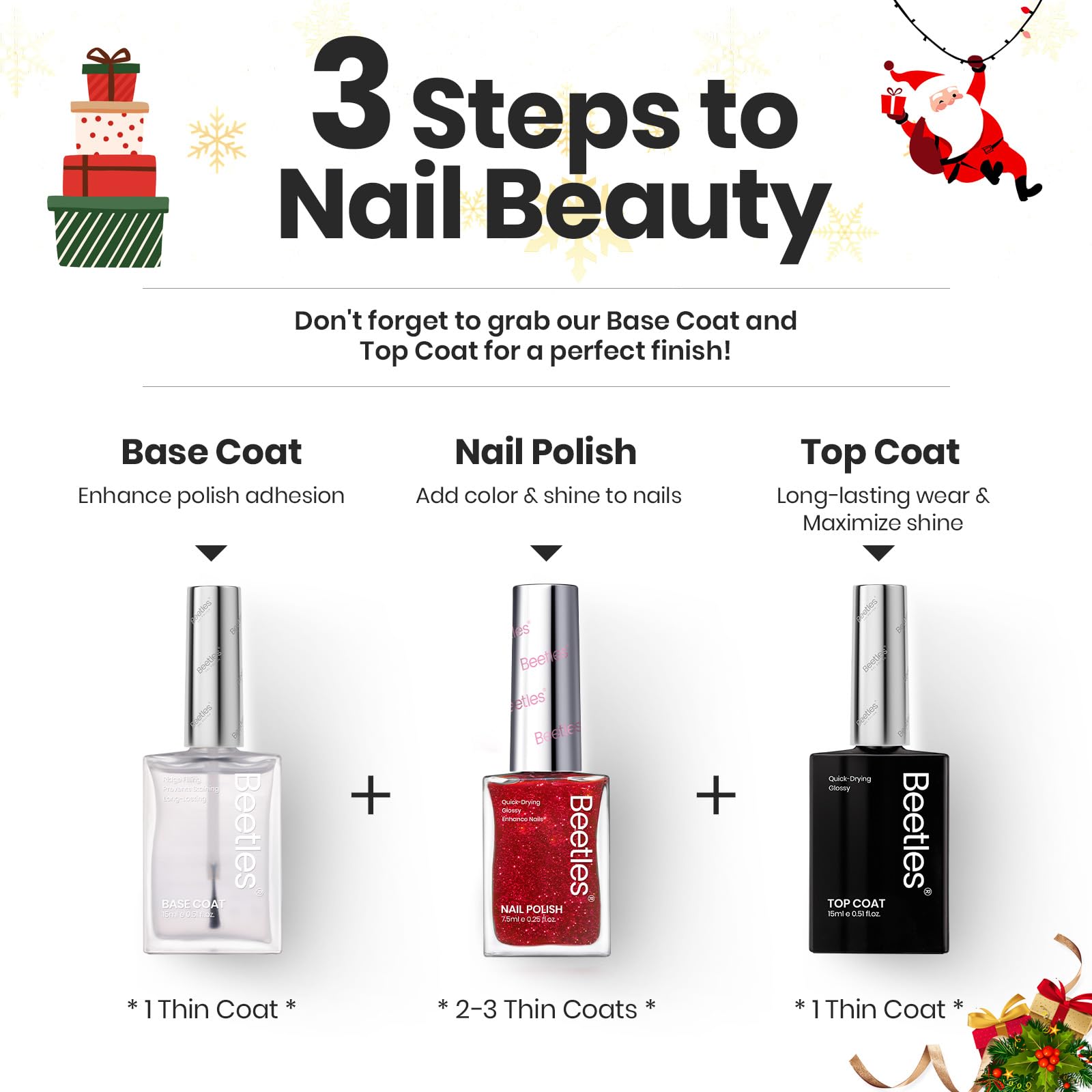 Beetles Gel Polish winter holiday set for Christmas and New Year nails