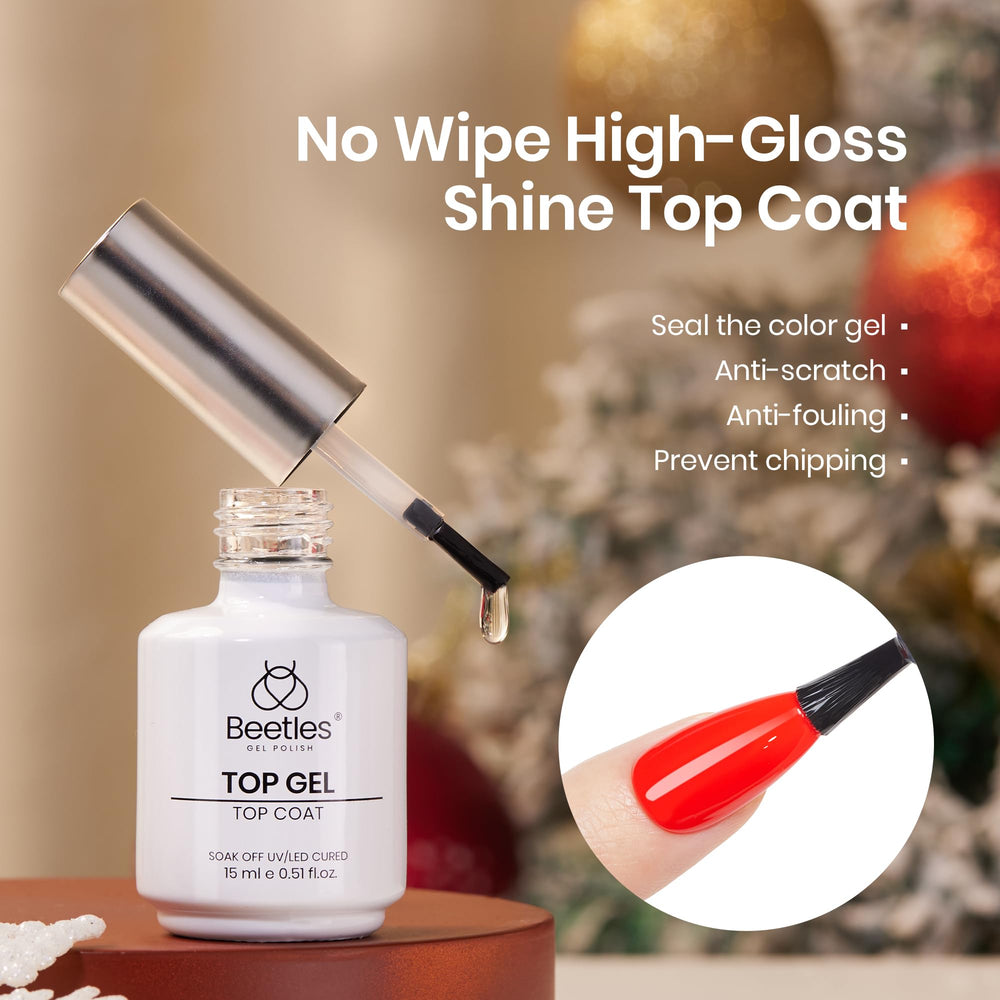Beetles Gel Top Coat Glossy Finish 1: mirror shine protects color against chipping