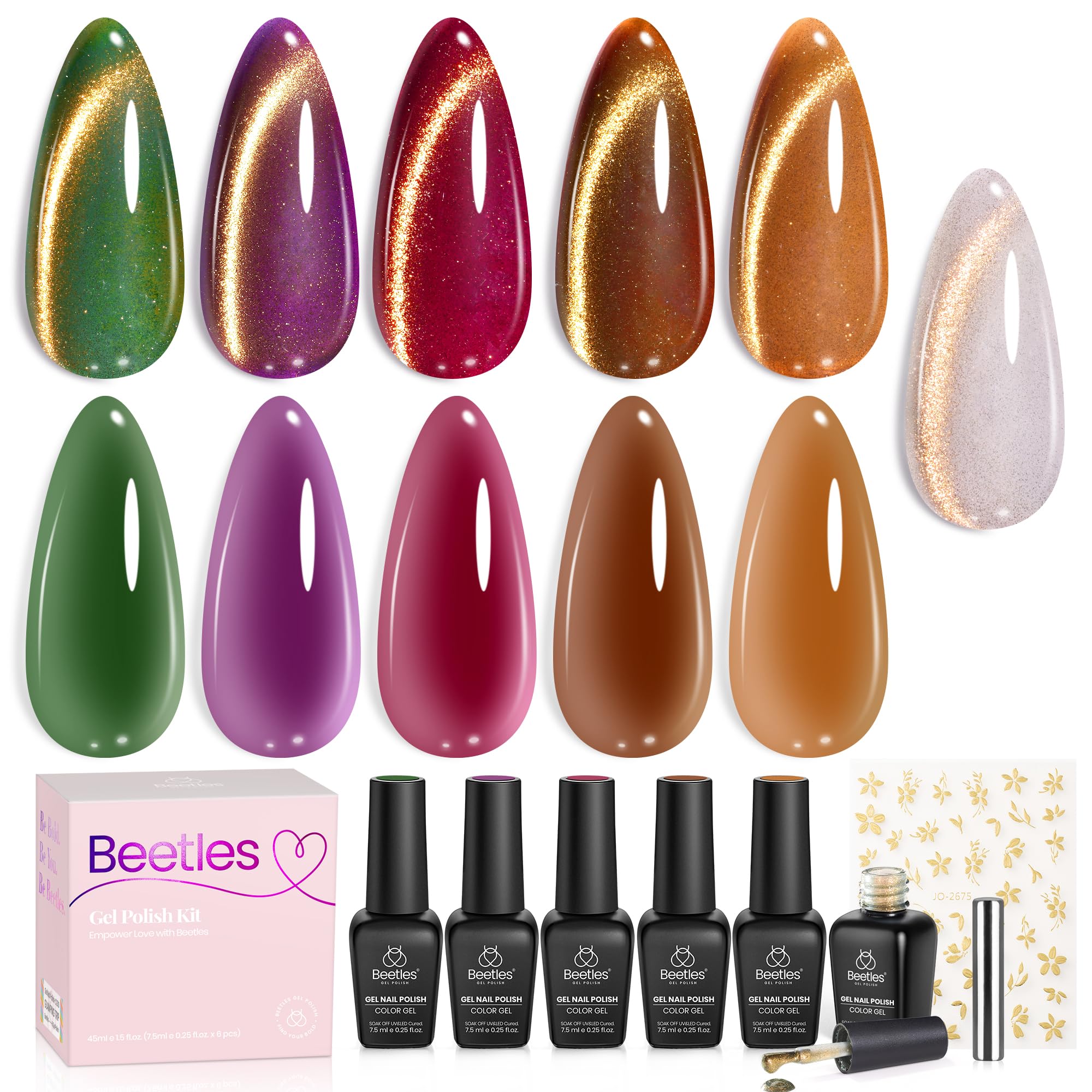 Beetles Gilded Lull cat eye jelly bottle swatches for elegant manicure options