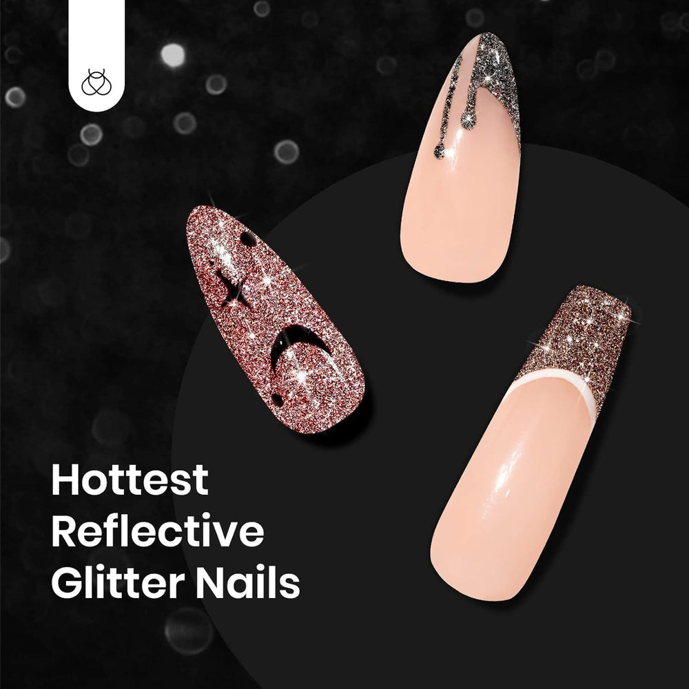 Beetles Glitter Gel Nail Polish C318 swatch highlights rich pigment and long-lasting shine