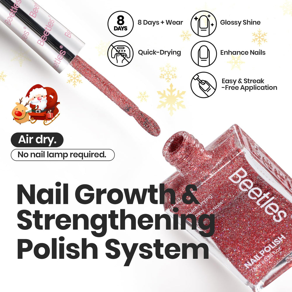 Beetles Glitter Nail Polish Set bottle close-up highlighting glitter texture and long-lasting shine