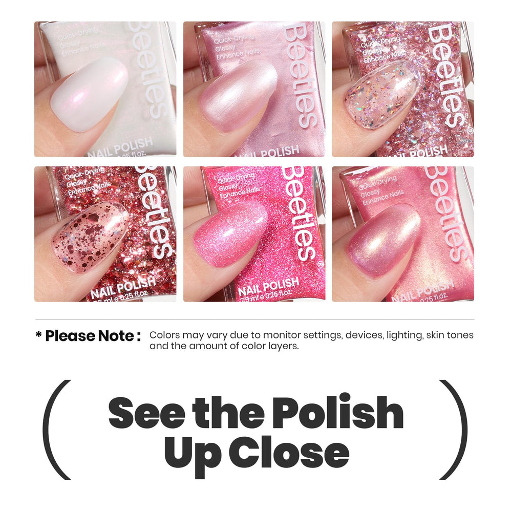 Beetles Glitter Nail Polish Set packaging ready for gifting ideas