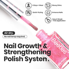 Beetles Glitter Nail Polish Set rose-pink-glimmer shade for day-to-night wear