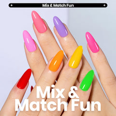 Beetles Glitter Neon Nail Polish Set drying fast without lamp for busy schedules.