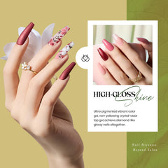 Beetles glitter shades arranged for festive nail designs.