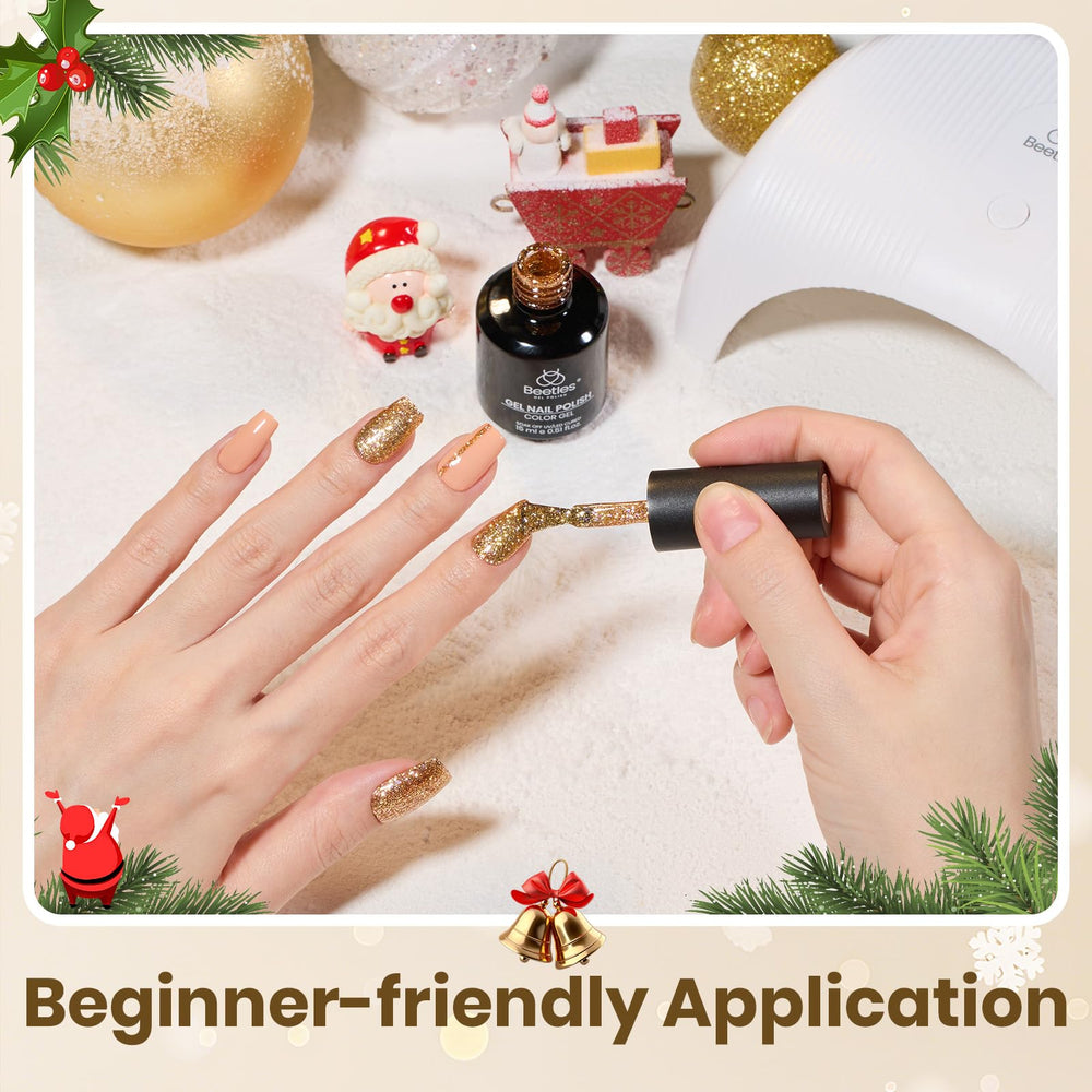 Beetles Gold Gel Nail Polish Starlit easy removal for quick at-home manicures.