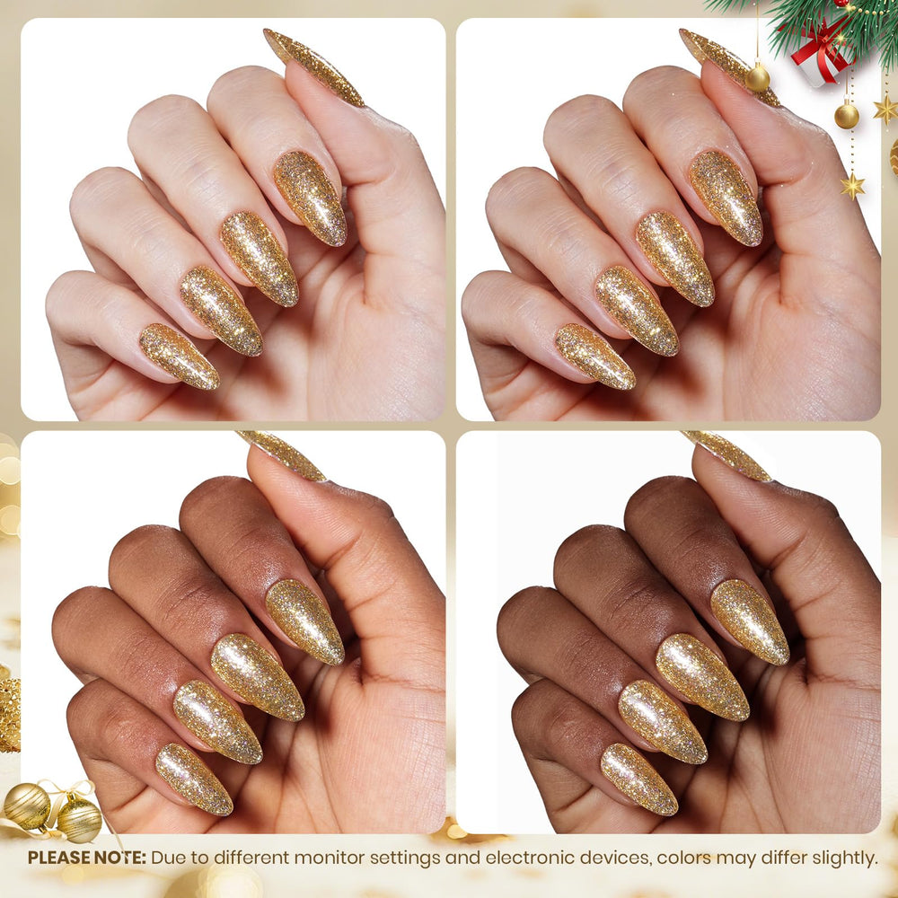 Beetles Gold Gel Nail Polish Starlit smooth finish for a streak-free mirror shine.