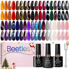 Beetles Halloween Gel Nail Polish treasure box collection with 36 colors for festive nails.