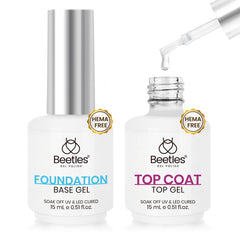 Beetles HEMA-free base coat visual shows smooth application and better adhesion.