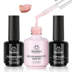 Beetles hema-free pink builder gel packaging shows premium quality and clear labeling for easy shopping