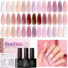 Beetles Jelly Gel Nail Kit: 20 color swatches for at-home manicure ideas