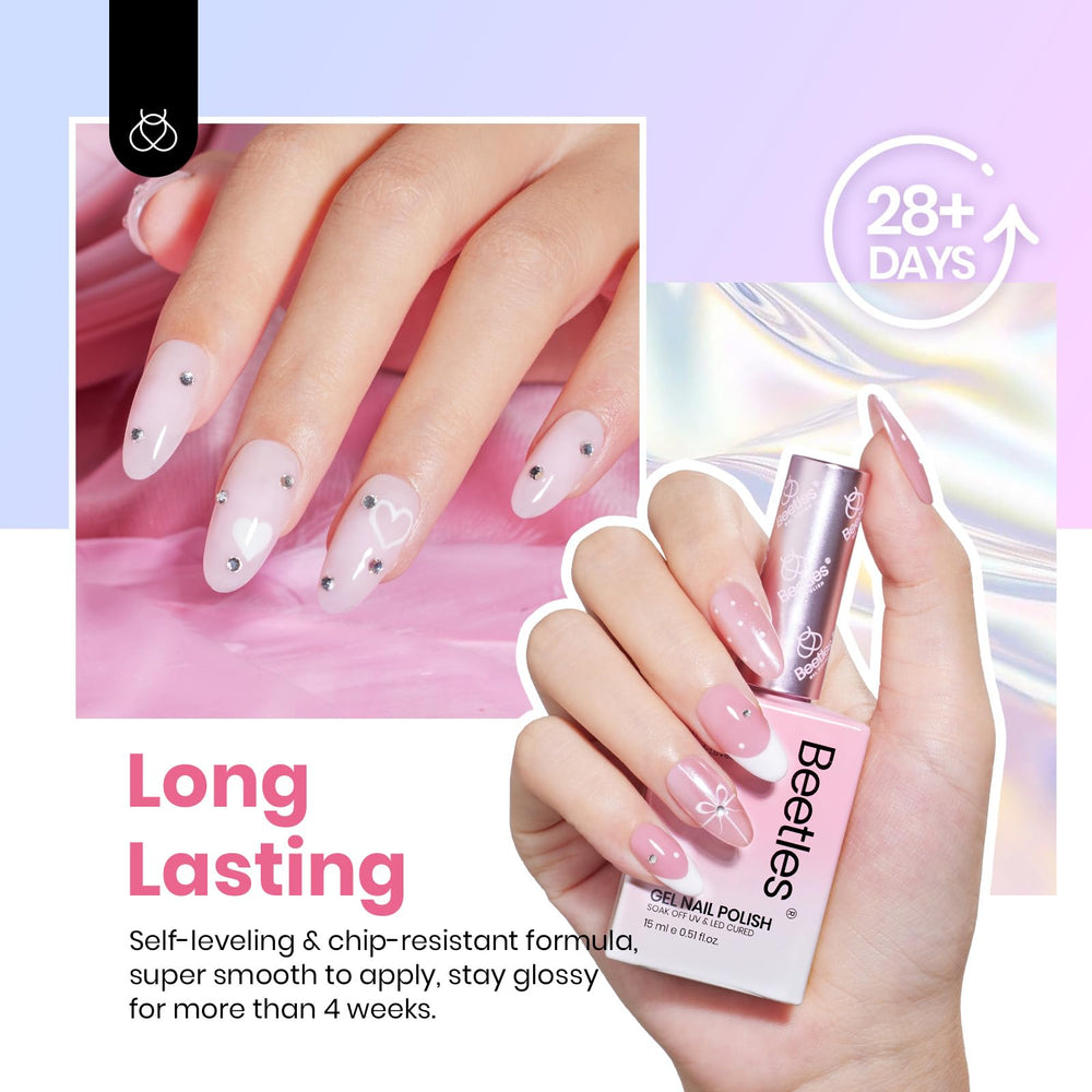 Beetles Jelly Gel Nail Polish bottles with UV curing hints for quick set.