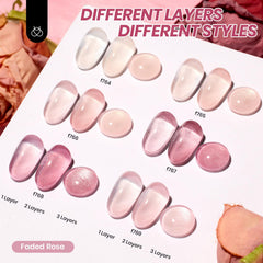 Beetles Jelly Gel Rose shade swatch showcases faded rose tone for chic everyday wear.