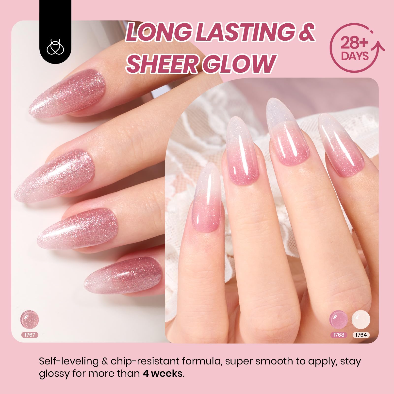 Beetles Jelly Gel Glossy Finish delivers high shine after proper UV curing.