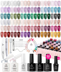 Beetles Jelly Gel Nail Polish Set color palette with 36 jelly shades for bold looks