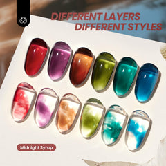 Beetles Jelly Gel Set color swatches show translucent to opaque finishes for layered looks.