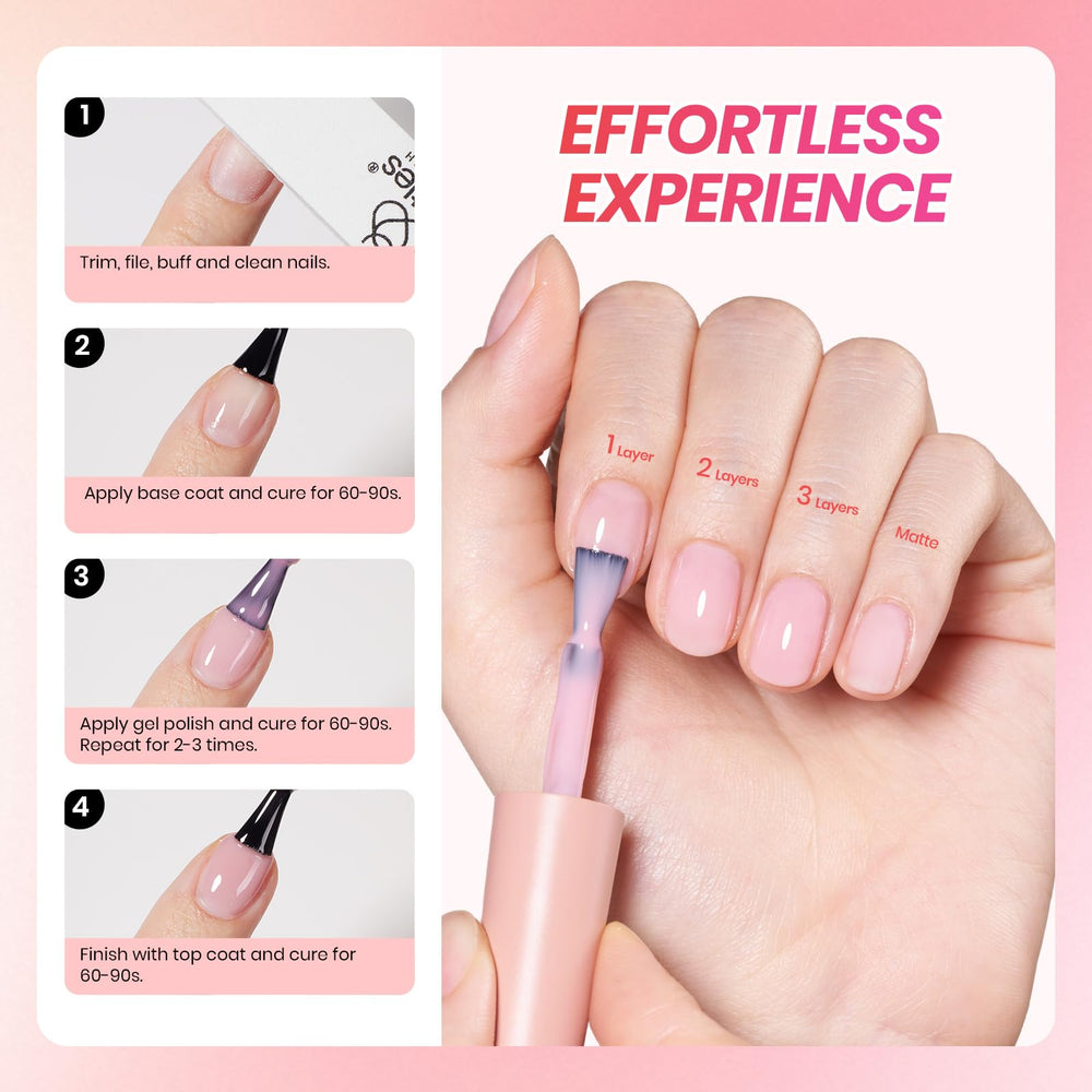 Beetles Jelly Gel Nail Polish Set application-ready palette with translucent-to-opaque layering.