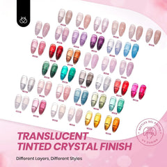 Beetles Jelly Gel Nail Polish Set cat eye gels show depth under light