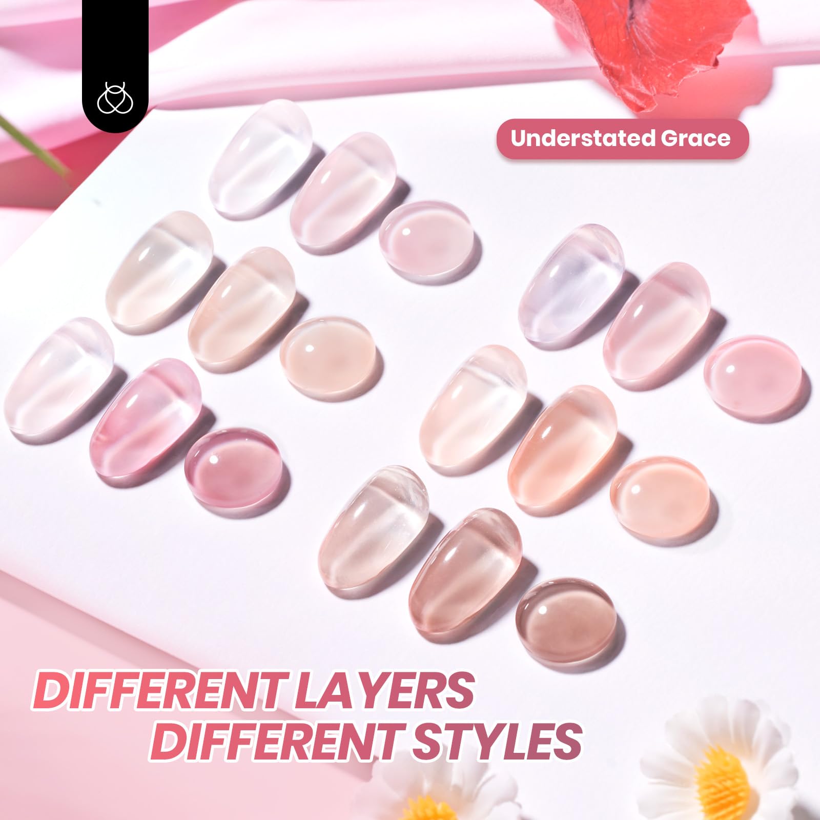 Beetles Jelly Gel for French nails and subtle swirls shows elegant nail-art possibilities.