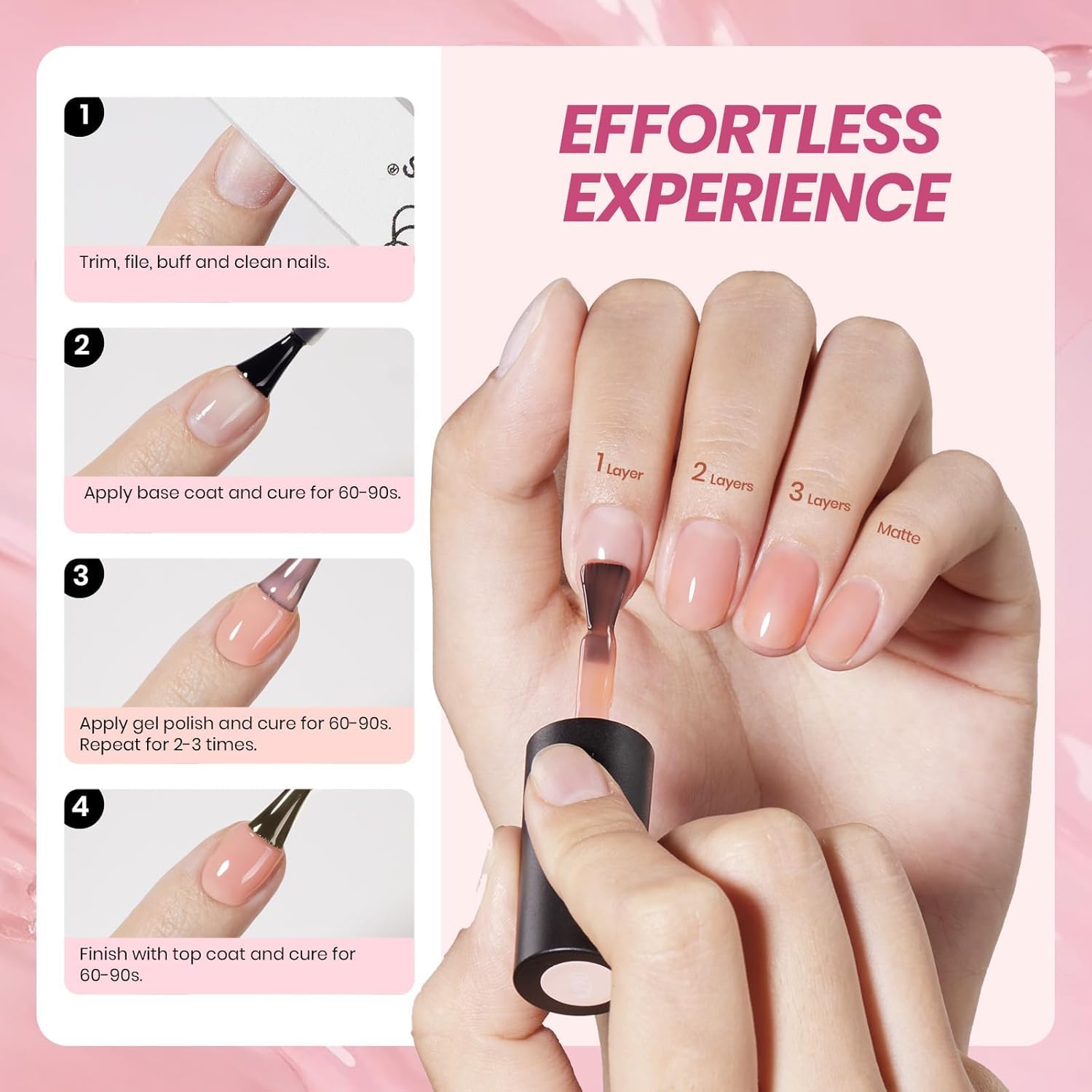 Beetles Jelly Gel Nail Polish Set glitter top coat adds sparkle for party-ready looks