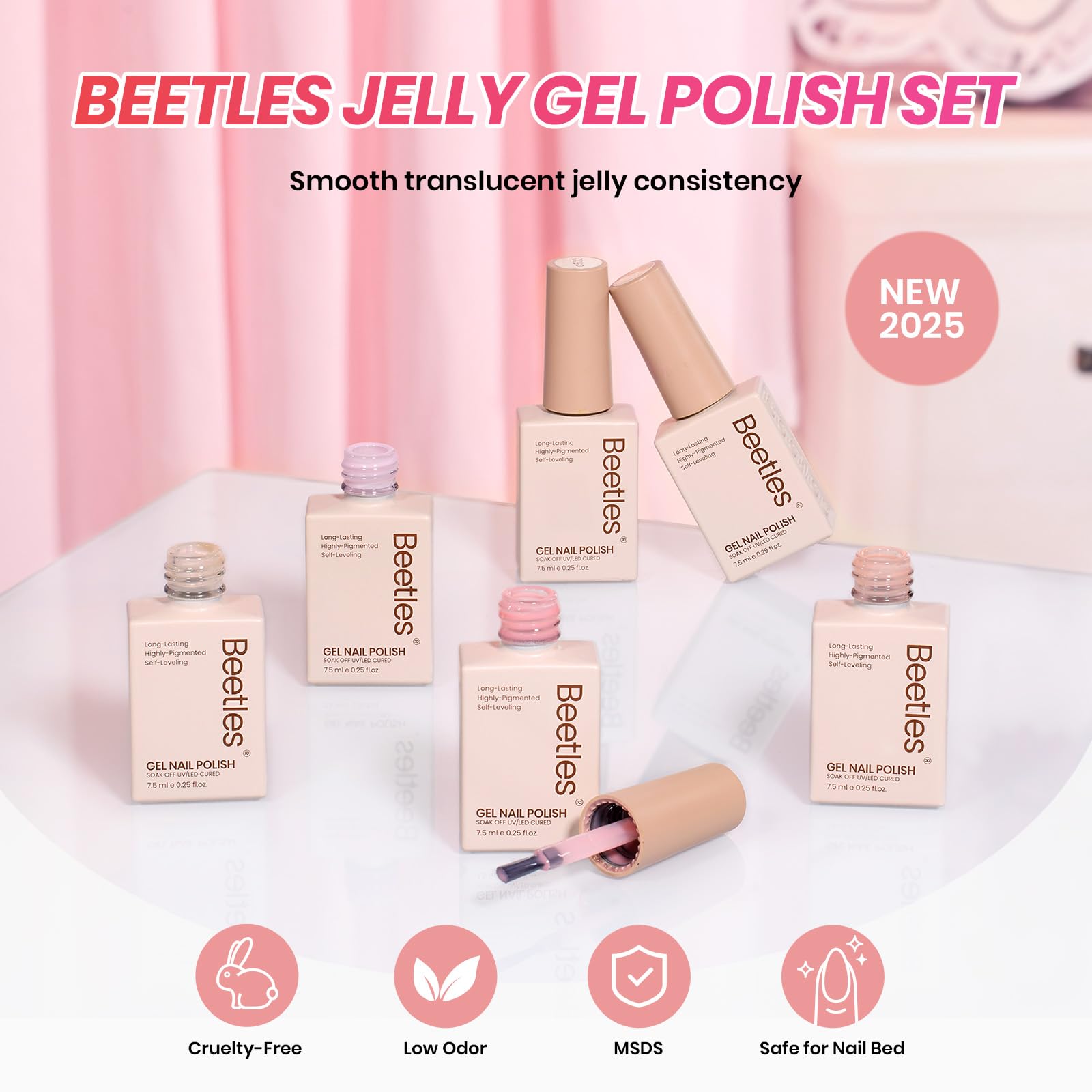 Beetles Jelly Gel Nail Polish Set compact packaging ideal for gifting.