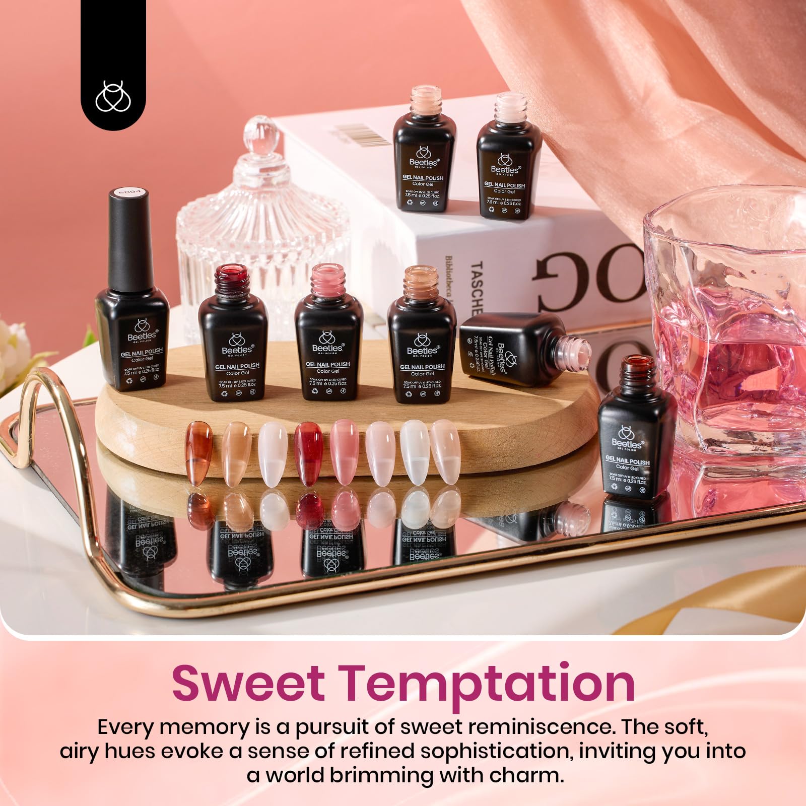Beetles Jelly Gel Polish Set glossy finish for a polished, long-lasting look.