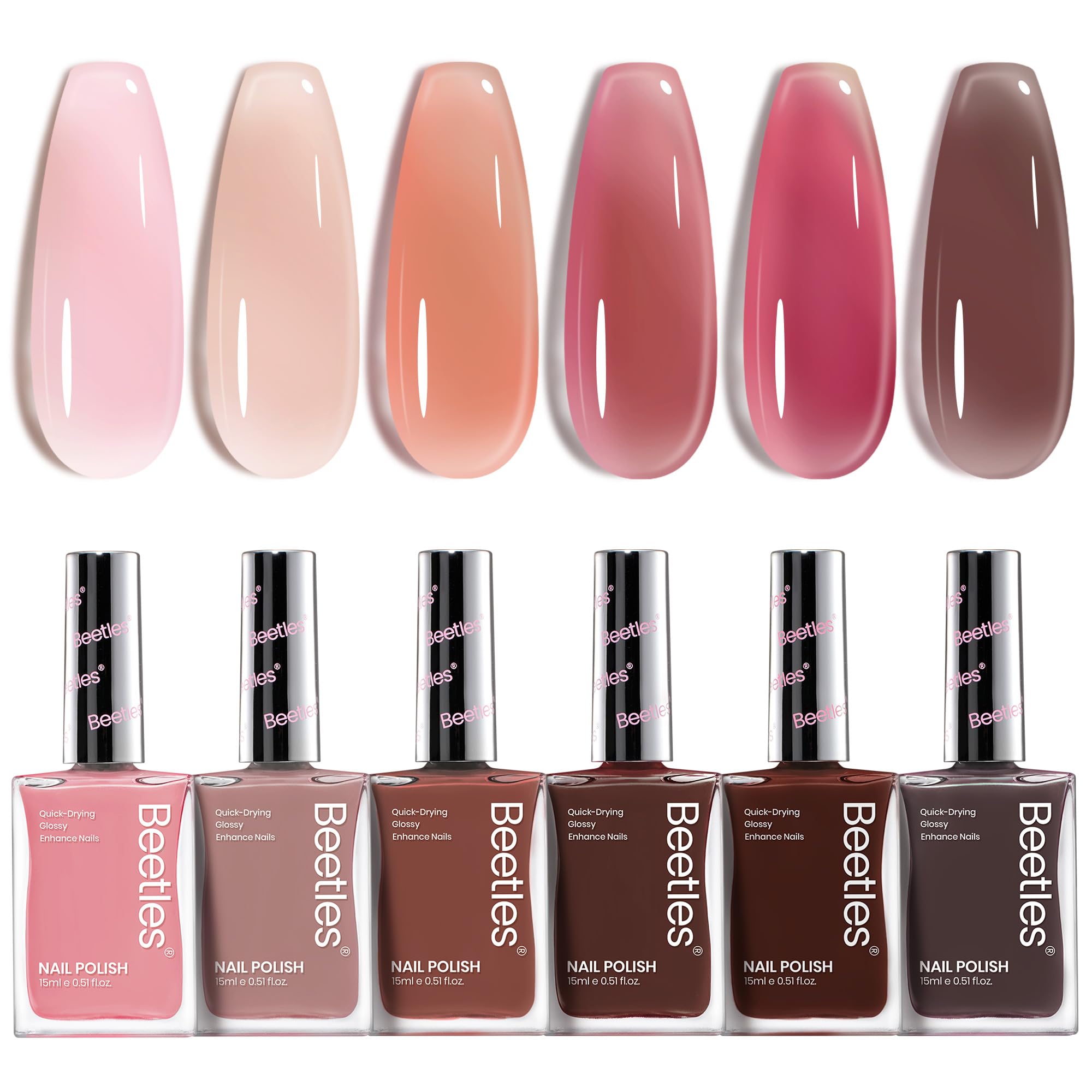 Beetles Jelly Nail Polish Set easy removal shows nail-friendly wipe-off without damage.