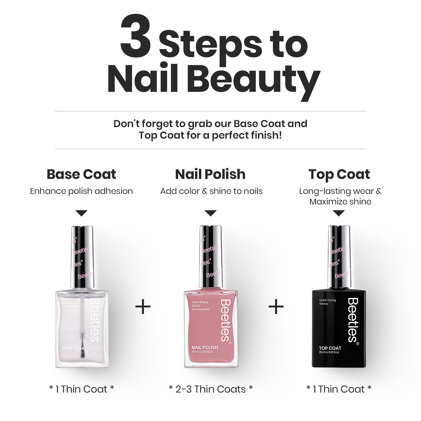 Beetles Jelly Nail Polish Set nail-care-ingredients highlight keratin and vitamins for stronger nails.