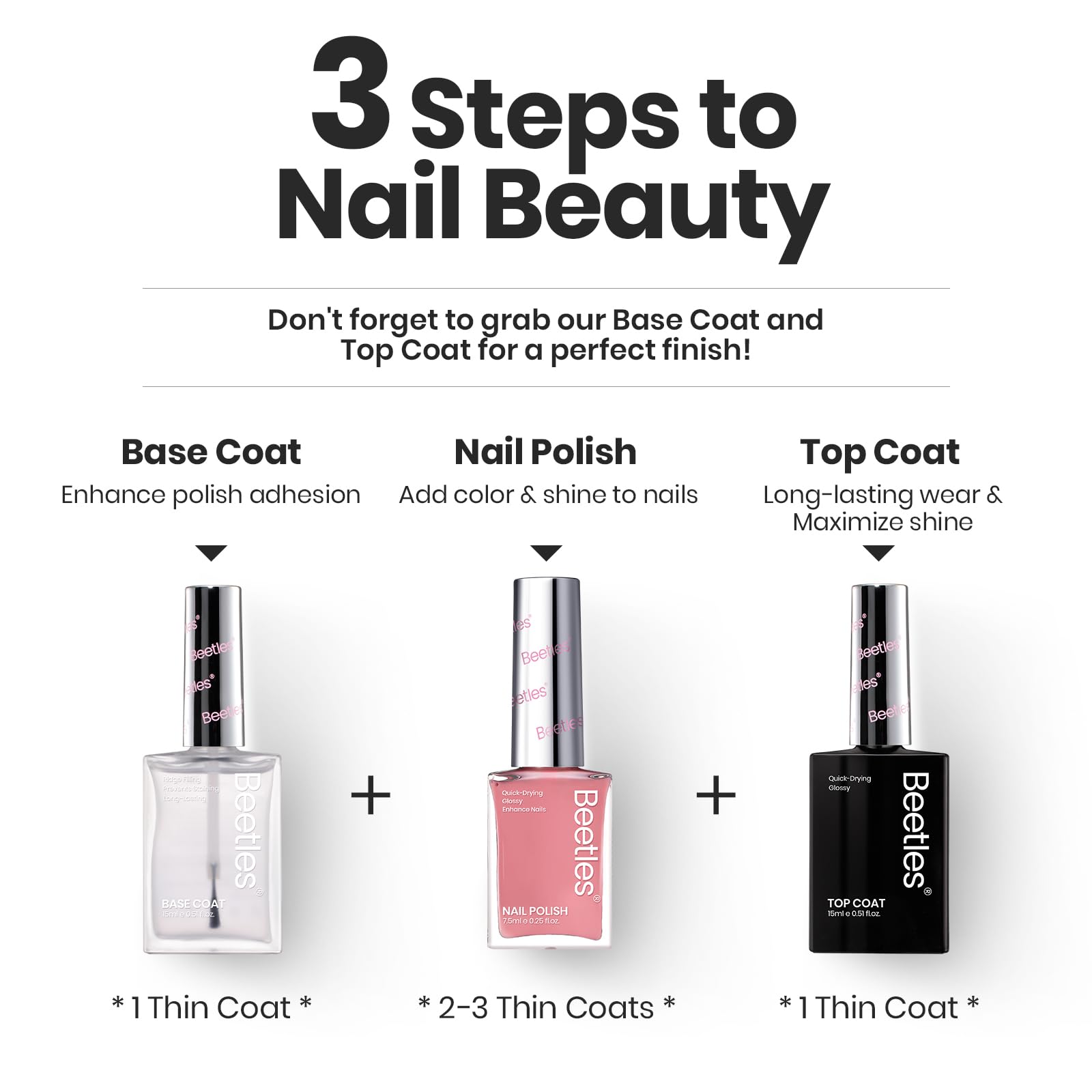 Beetles Jelly Nail Polish delivers lasting shine and vibrant color throughout the week.