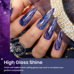 Beetles gel polish curing under LED light for quick durable manicure