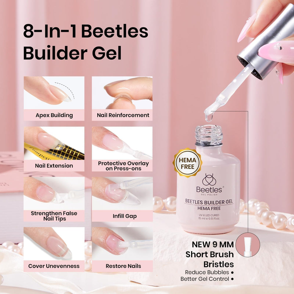 Beetles liner brush — precise application reduces flooding near cuticles