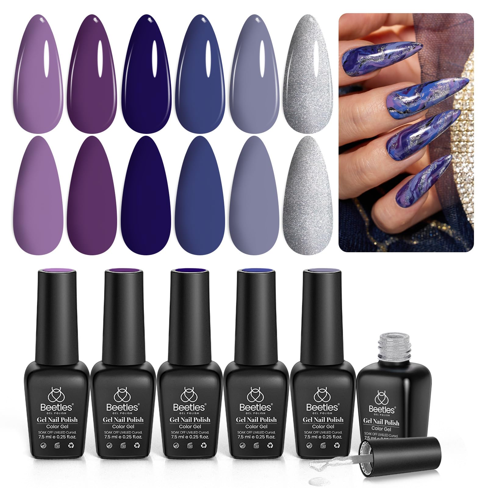 Beetles Lost Universe six-color palette for chic winter nails