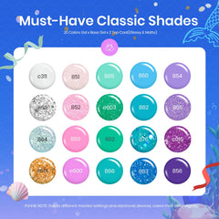Beetles mermaid color palette showcases ocean tones for chic nail art.