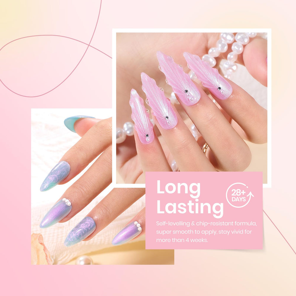 Beetles mermaid colors shimmer collection showing pearlescent hues