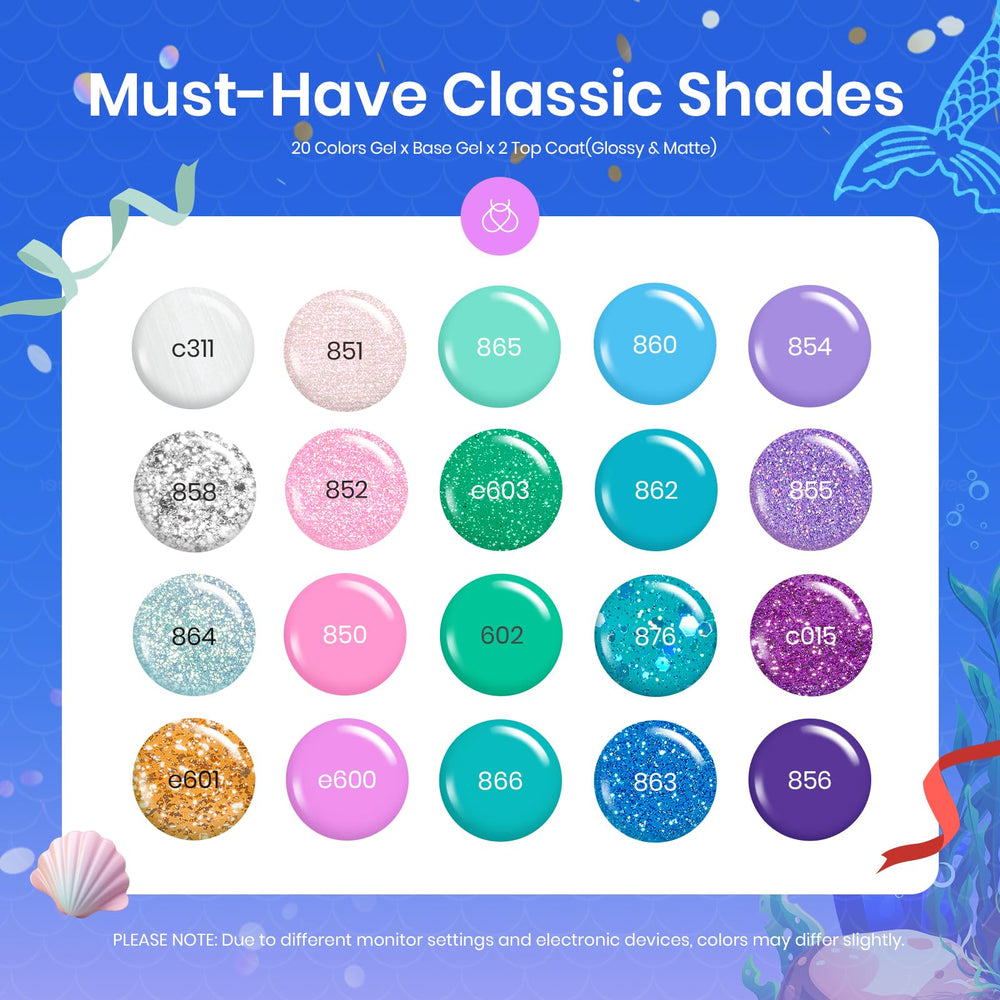 Beetles Mermaid Nail Color Trends 2025 palette for ocean-inspired manicures