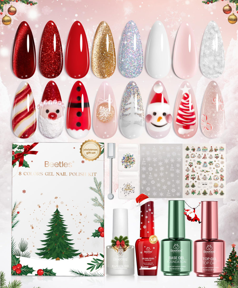 Beetles Merry Glow set front box showcases festive packaging ideal for gifting.