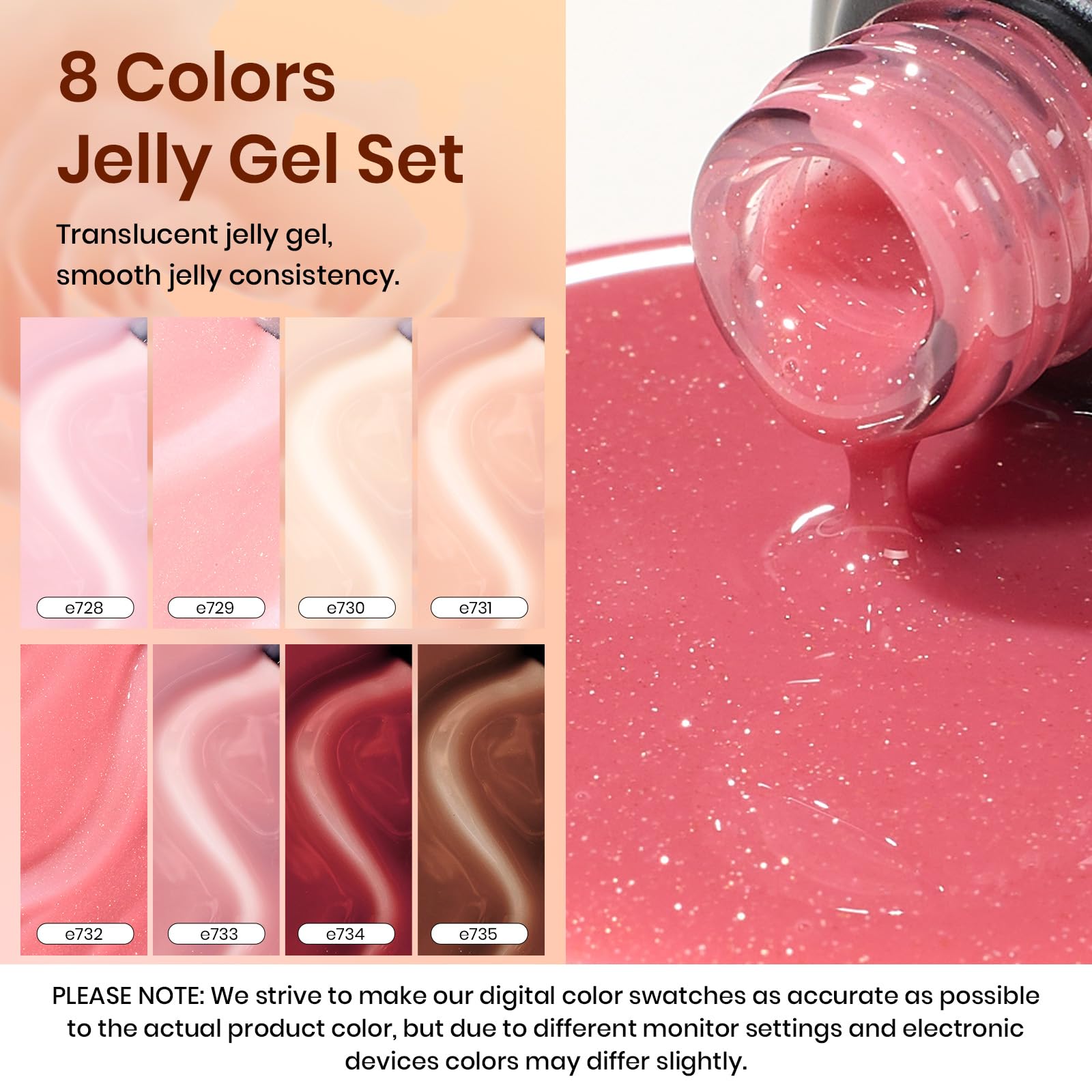 Beetles milky pink jelly polish showing soft, wearable gloss