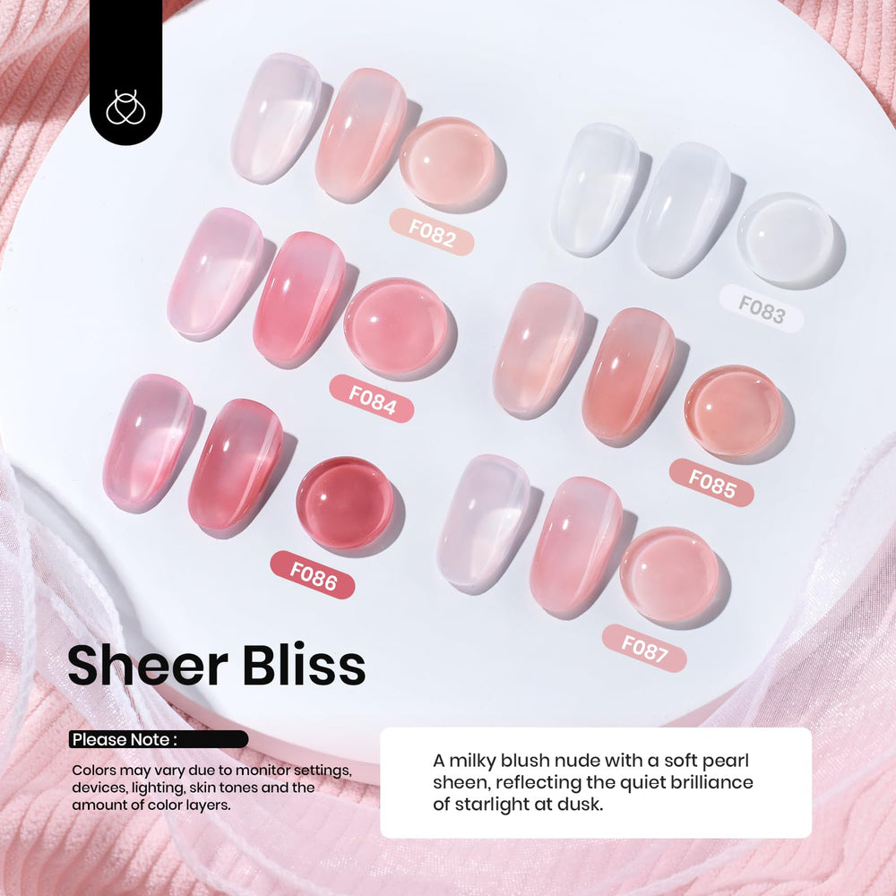 Beetles milky white nude-pink base gel for extensions and overlays.