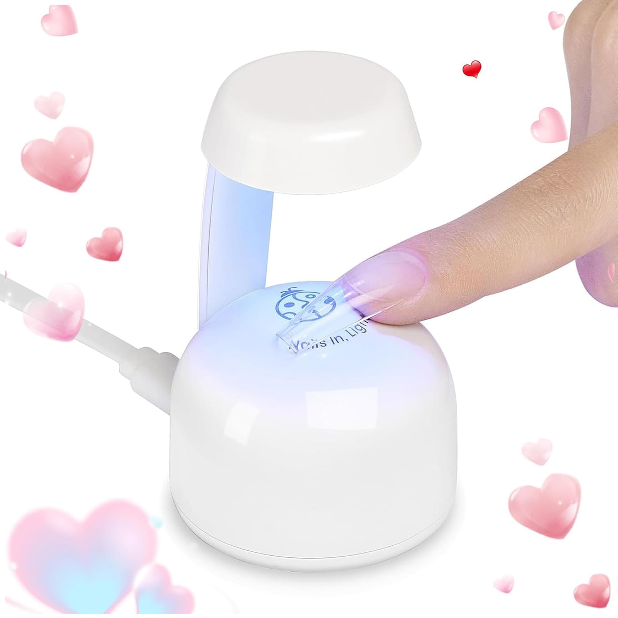 Beetles Mini UV Light compact design for quick gel nail curing at home.